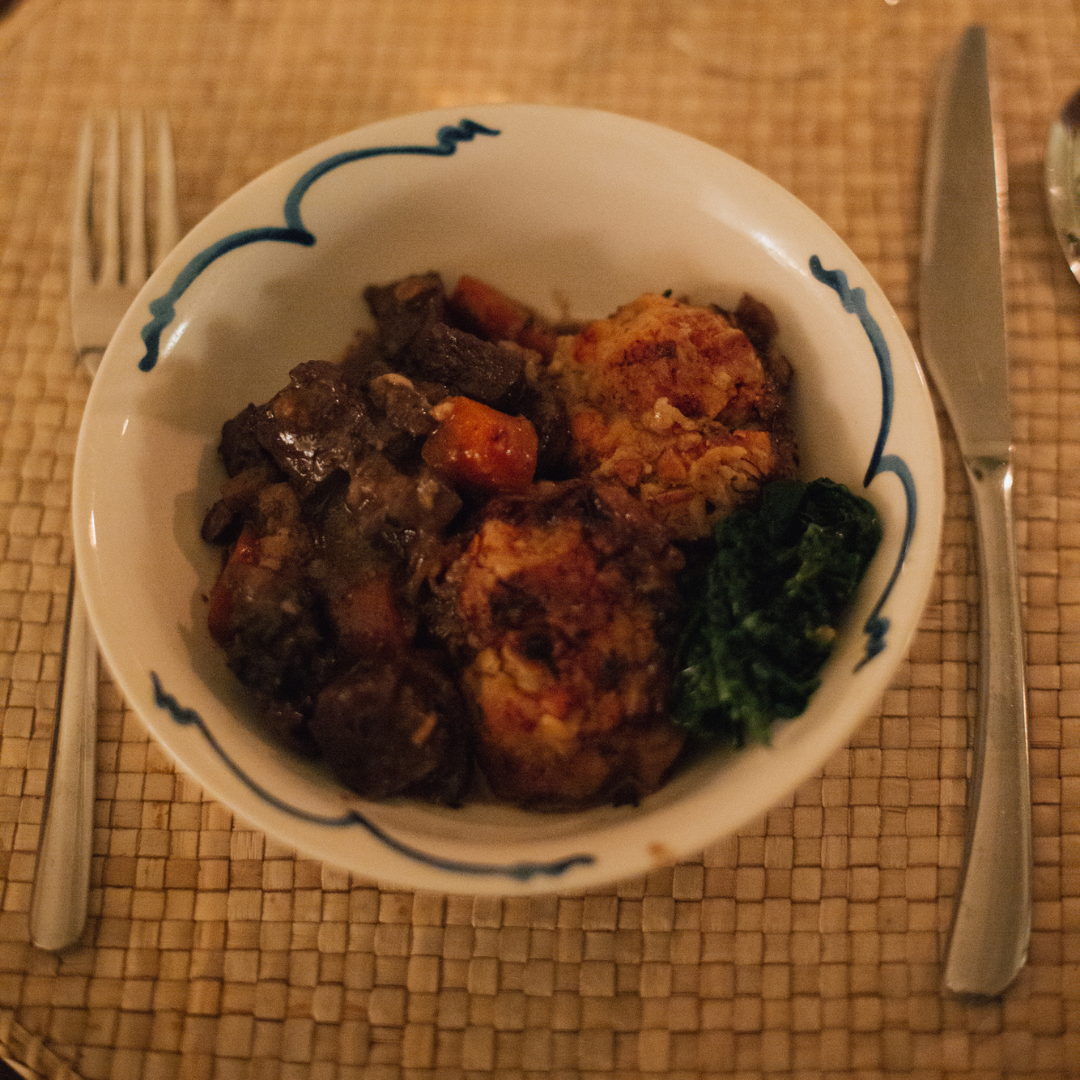 Beef stew with cavolo nero.